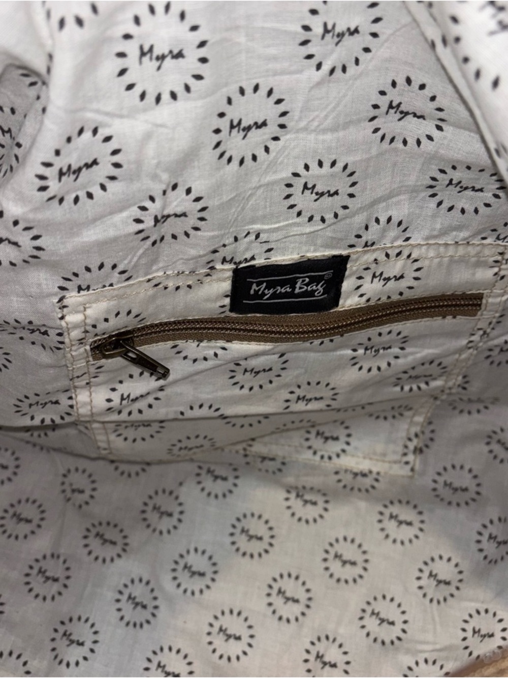 Myra Bag Cowhide Duffel Bag with Tan Leather Trim - Picture 11 of 13